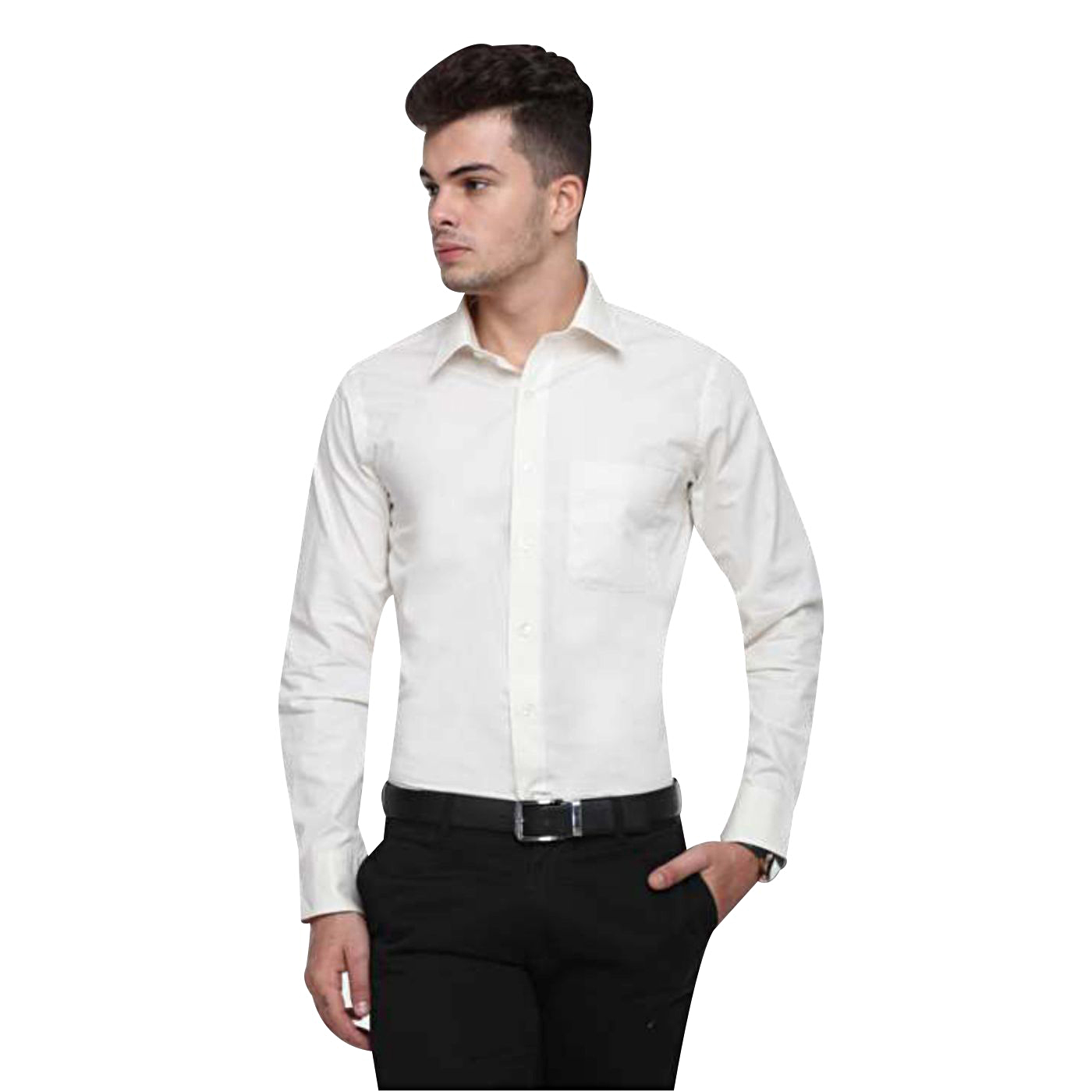 ARROW MENS FORMAL SHIRT (COTTON LINEN) - WHITE